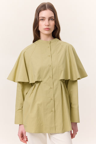 Cape Detail Shirt Sage Green
