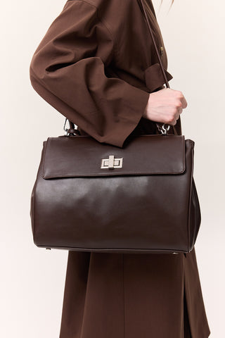 Arte Large Shoulder Bag Dark Brown