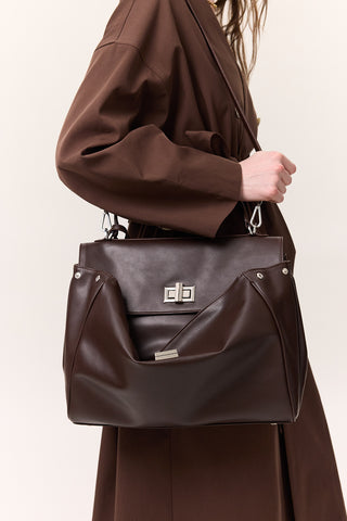 Arte Large Shoulder Bag Dark Brown
