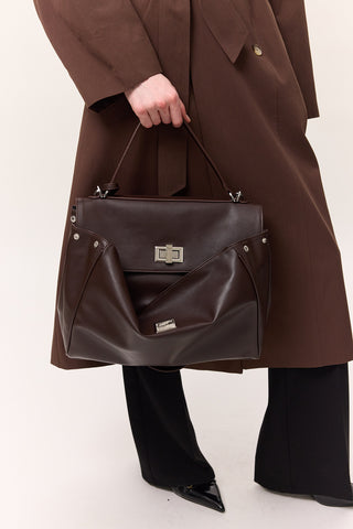 Arte Large Shoulder Bag Dark Brown