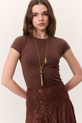 Sleeveless Stretch Bodysuit Brown