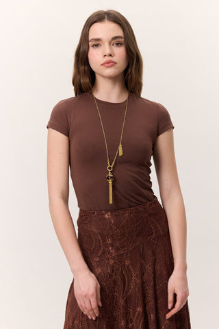 Sleeveless Stretch Bodysuit Brown