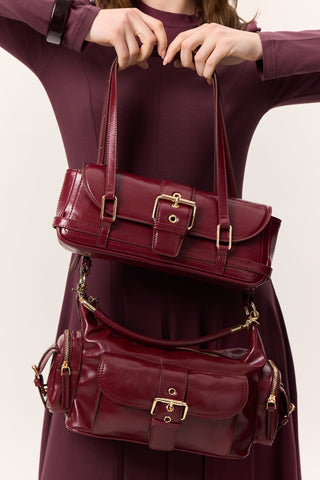Mica Baguette Bag Burgundy