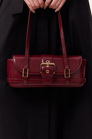 Mica Baguette Bag Burgundy
