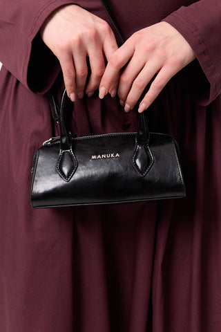 Leather Polo Mini Bag Black