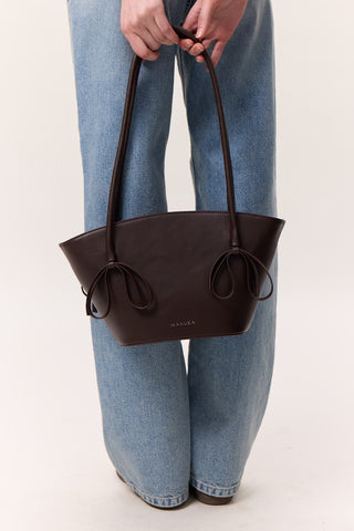 Sandy Bow Bag Dark Brown