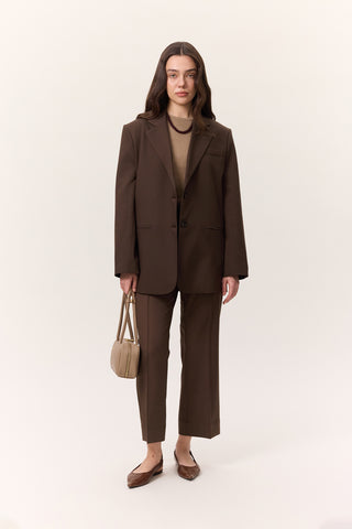 Straight-Leg Trousers Brown