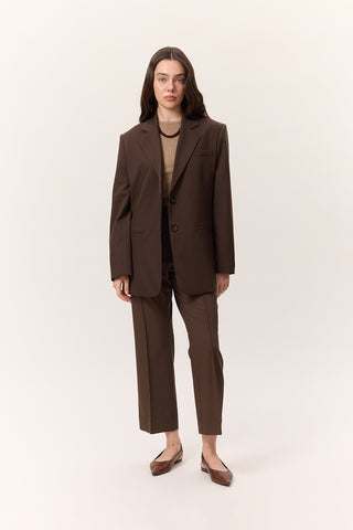 Straight-Leg Trousers Brown