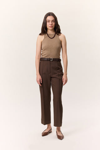 Straight-Leg Trousers Brown