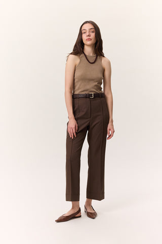 Straight-Leg Trousers Brown