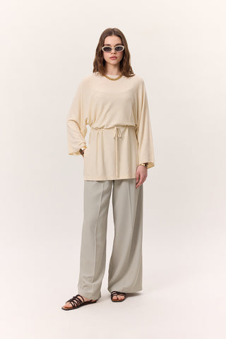 Knit Belted Tunic Vanilla