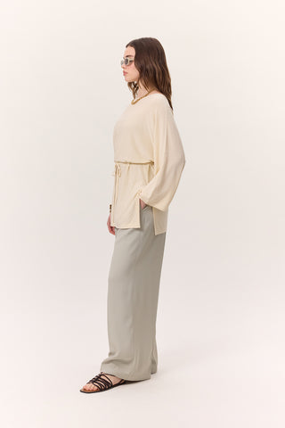 Knit Belted Tunic Vanilla