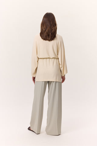 Knit Belted Tunic Vanilla