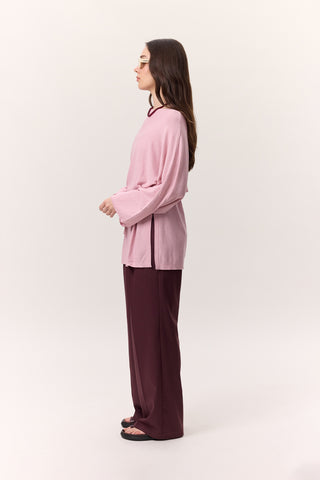 Knit Belted Tunic Pink