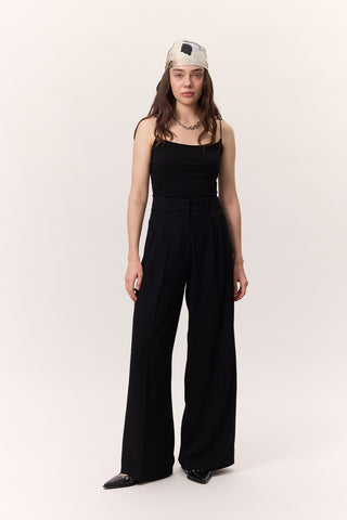 Fluid Pleated Trousers Black