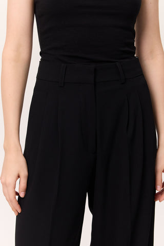 Fluid Pleated Trousers Black