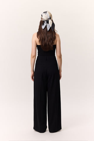 Fluid Pleated Trousers Black