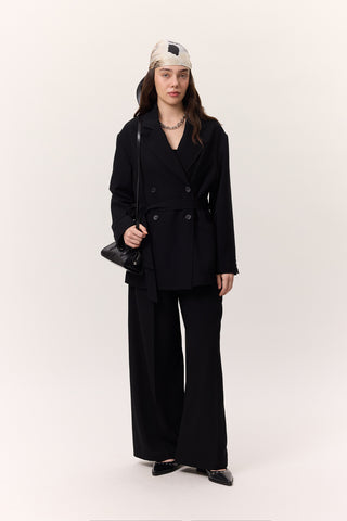 Fluid Pleated Trousers Black