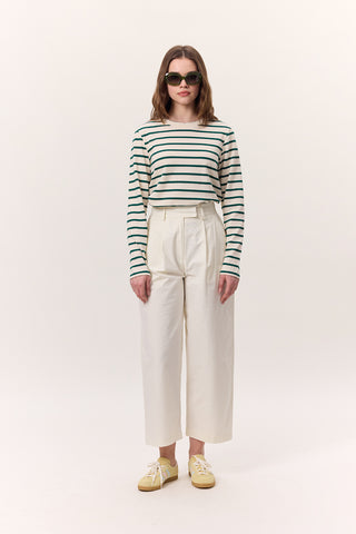 Striped Long-Sleeve Regular Fit T-Shirt Green