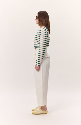 Striped Long-Sleeve Regular Fit T-Shirt Green