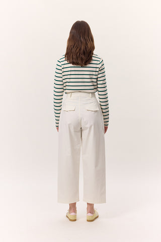 Striped Long-Sleeve Regular Fit T-Shirt Green