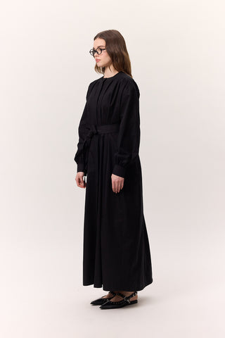Ruched Detail Oversized Shirt Dress Black