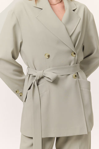 Draped Belted Jacket Soft Green