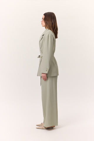 Draped Belted Jacket Soft Green