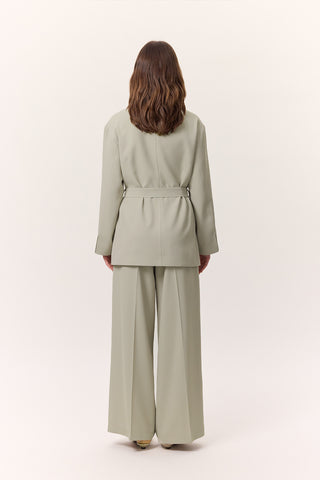 Draped Belted Jacket Soft Green