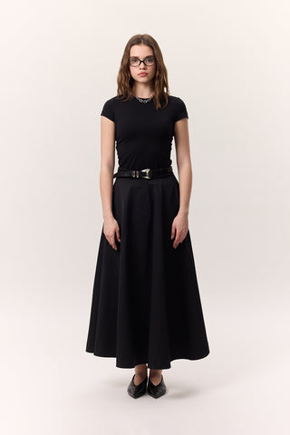 Premium Flared Skirt Black