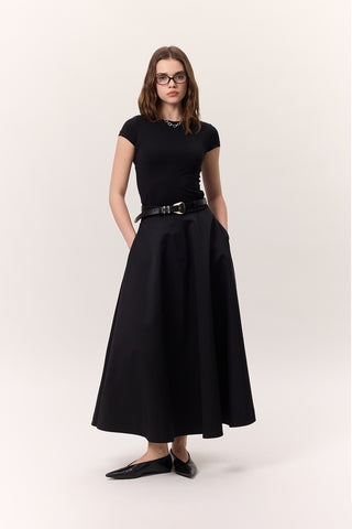 Premium Flared Skirt Black