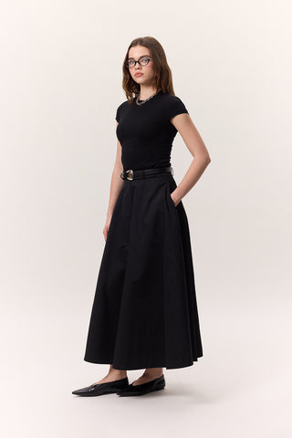 Premium Flared Skirt Black