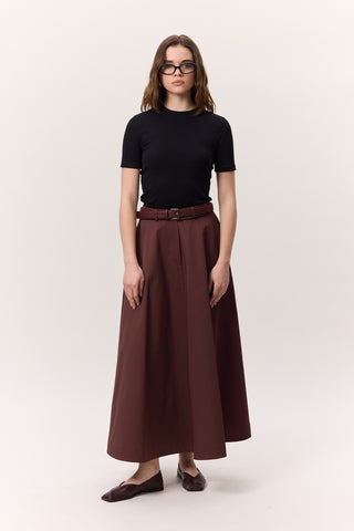Premium Flared Skirt Burgundy