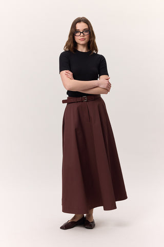 Premium Flared Skirt Burgundy