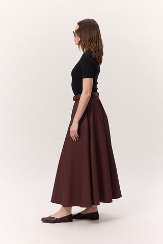 Premium Flared Skirt Burgundy