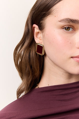 Elegance Earrings Burgundy