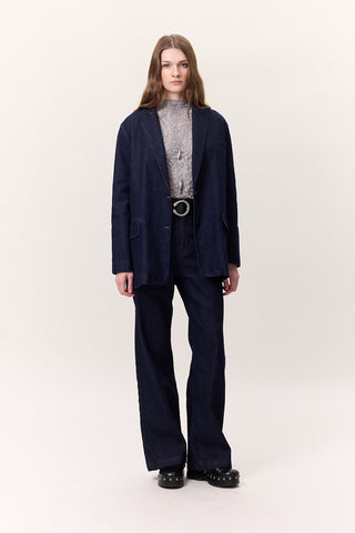 Classic Denim Blazer Dark Blue