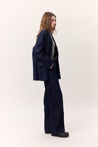 Classic Denim Blazer Dark Blue