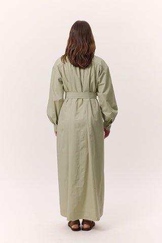 Ruched Detail Oversized Shirt Dress Pistachio