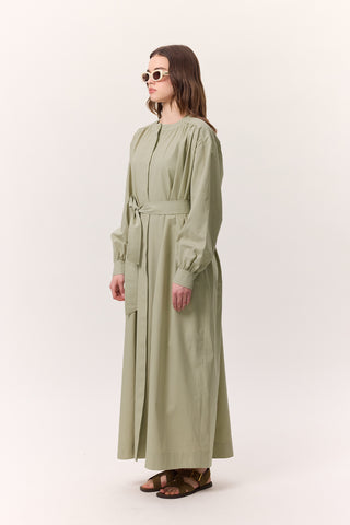 Ruched Detail Oversized Shirt Dress Pistachio
