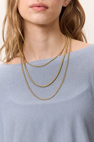 Trio Chain Necklace Gold