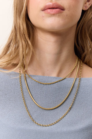 Trio Chain Necklace Gold