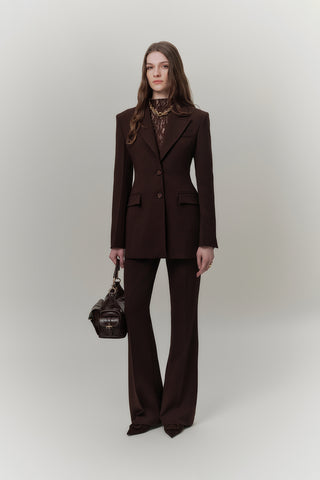 Premium Flared Fit Trousers Brown