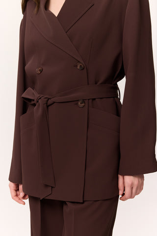 Draped Belted Jacket Damson