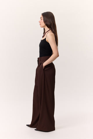 Fluid Pleated Trousers Damson