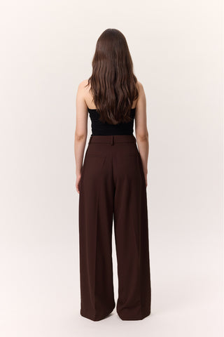 Fluid Pleated Trousers Damson