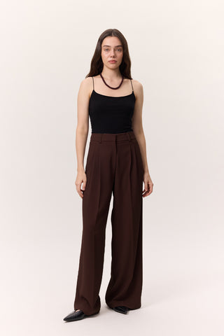 Fluid Pleated Trousers Damson