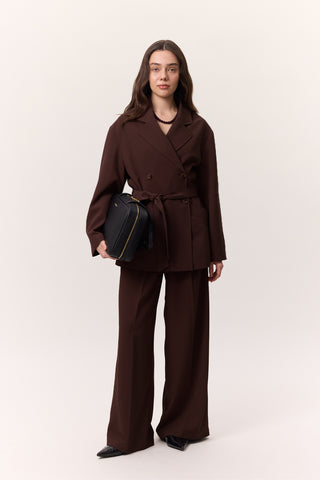 Fluid Pleated Trousers Damson