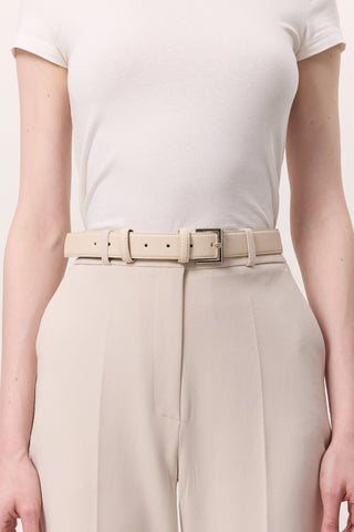 Square Buckle Belt Beige