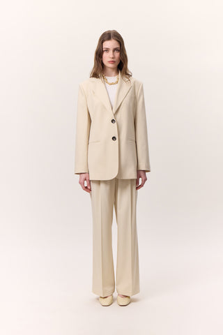 Wide-Leg Palazzo Trousers Vanilla